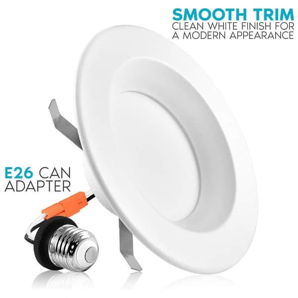 Luxrite 4 Inch Dimmable LED Recessed Lights, 10W, 670 Lumens ...