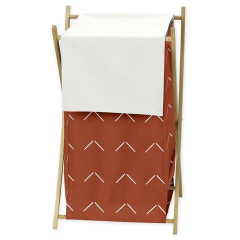 Boho Arrow Laundry Hamper - Ivory Burnt Orange Off White Modern Farmhouse Southwest Shabby Chic Neutral for Bohemian Diamond