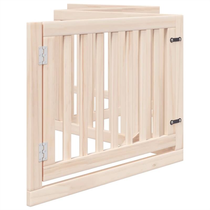 vidaXL Dog Gate Poplar wood Foldable Dog Gate Rectangular