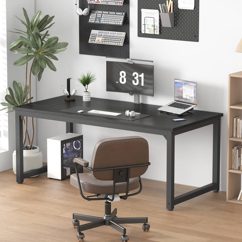 70" Computer Desk,Large Home Office Desk Wide Workstation 1 inch Thicker Tabletop for Writing