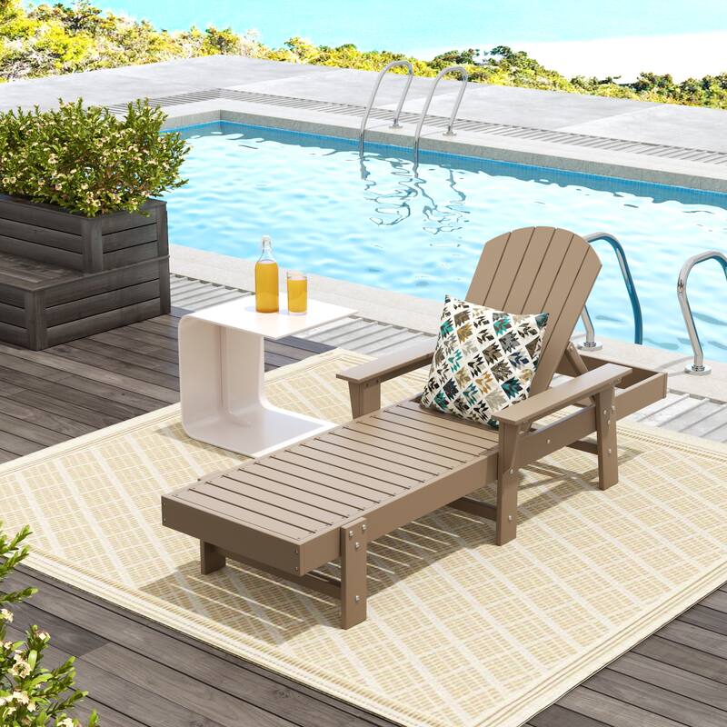 Altura Poly Eco-Friendly All Weather Reclining Chaise Lounge with Arms