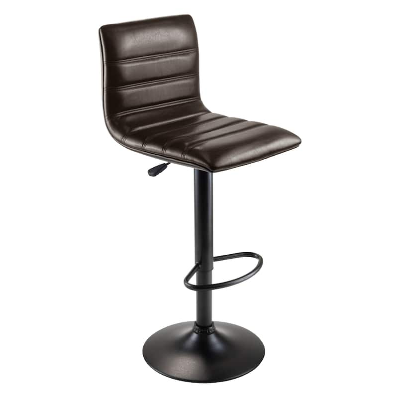 Adjustable Swivel Stool, Black and Espresso - 15.75"W x 19.34"D x 35.70" to 43.94"H