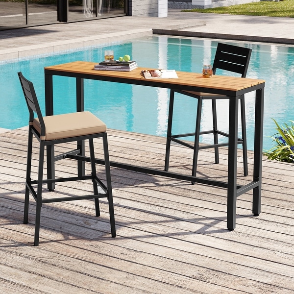Crestlive Products Patio Outdoor Rectangle Bar Table Combinable