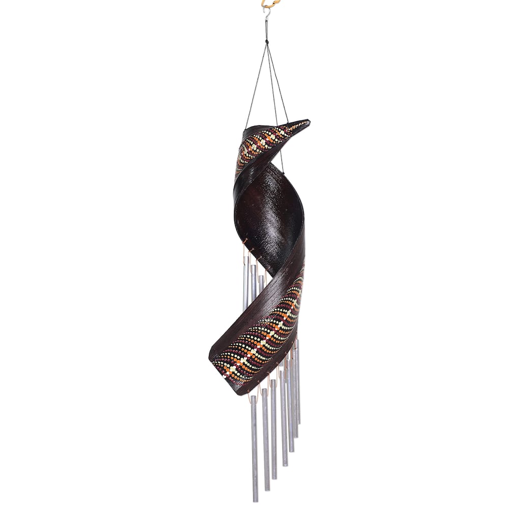Novica Handmade Morning Melody Coconut Fiber Windchime