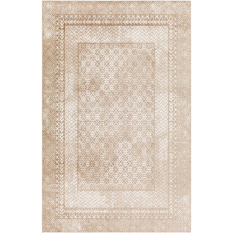 Livabliss Wolbach Machine Washable Traditional Border Area Rug