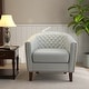 preview thumbnail 17 of 90, Axia Barrel PU Leather Accent Chair with Nailhead Trim White