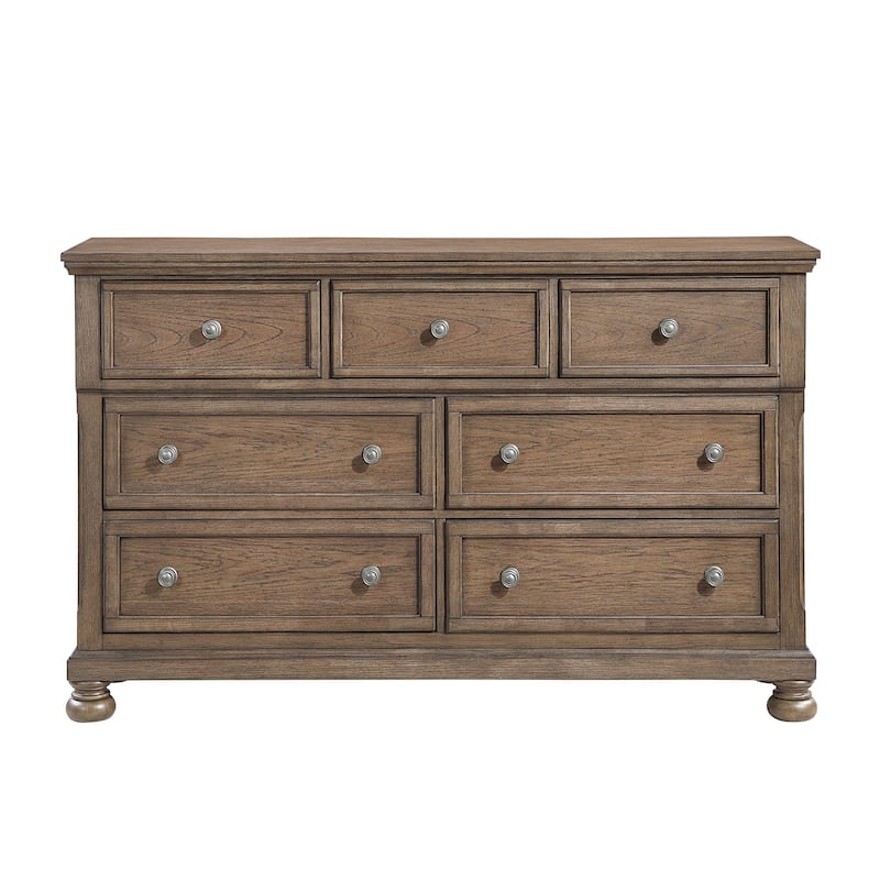 Classic Traditional Bedroom Set Furniture Platform Storage Bed Antique Brown Finish