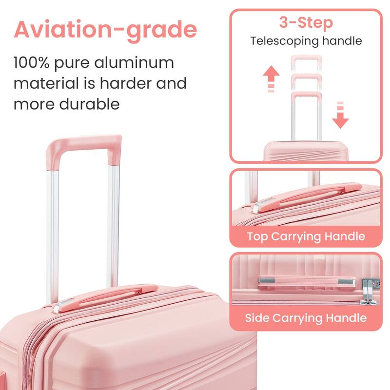 Luggage Sets 4 Piece with Spinner Wheel, Hardside Suitcase Set with TSA Lock, Expandable Luggage for Men and Women Travel
