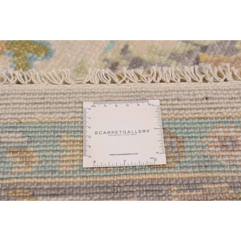 ECARPETGALLERY Hand-knotted Modern Oushak Ivory Wool Rug - 8'1 x 10'2