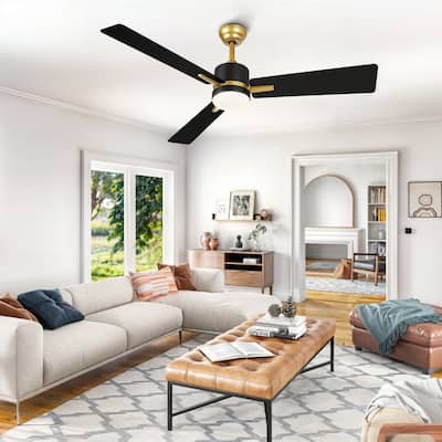 Modern 48 Inch Smart Ceiling Fan with LED Light and Remote & APP Control