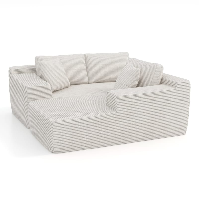 Corduroy L-Shaped Sofa Modular Movable Applicable Living Room Furniture Sets