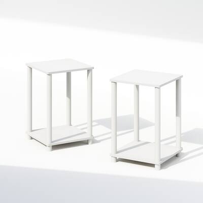 Furinno Turn-N-Tube Easy Assembly Stackable Bookcase, Bookshelf, White/White