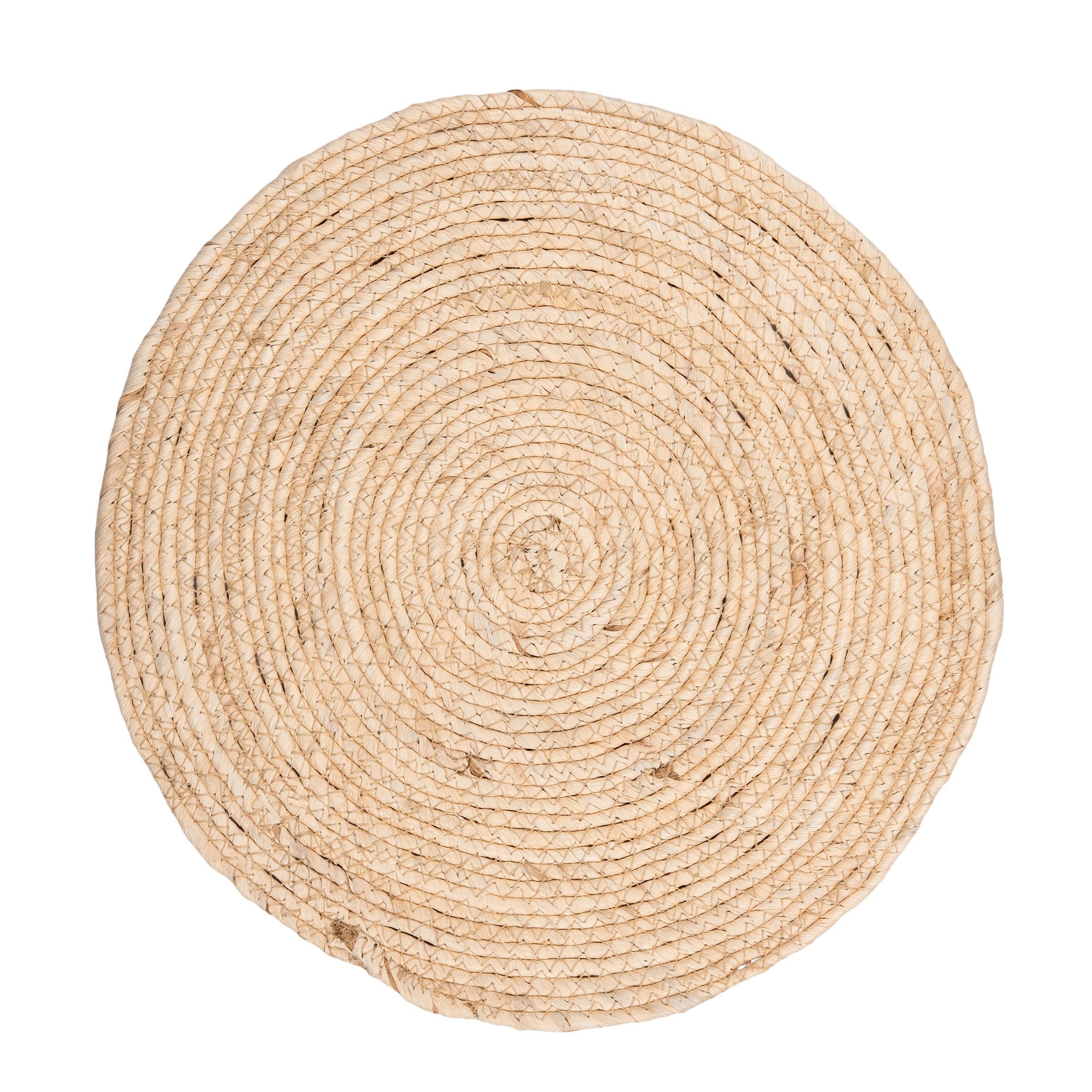 White Seagrass Round Placemats Set of 6, 15"
