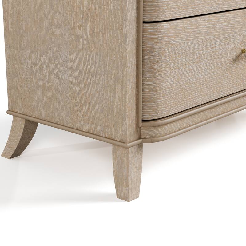 Furniture of America Kian Modern Natural Oak Solid Wood 2-Drawer Nightstand, Set of 2