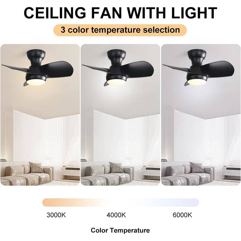 23" Modern Dimmable LED Ceiling Fan Light with Remote Control