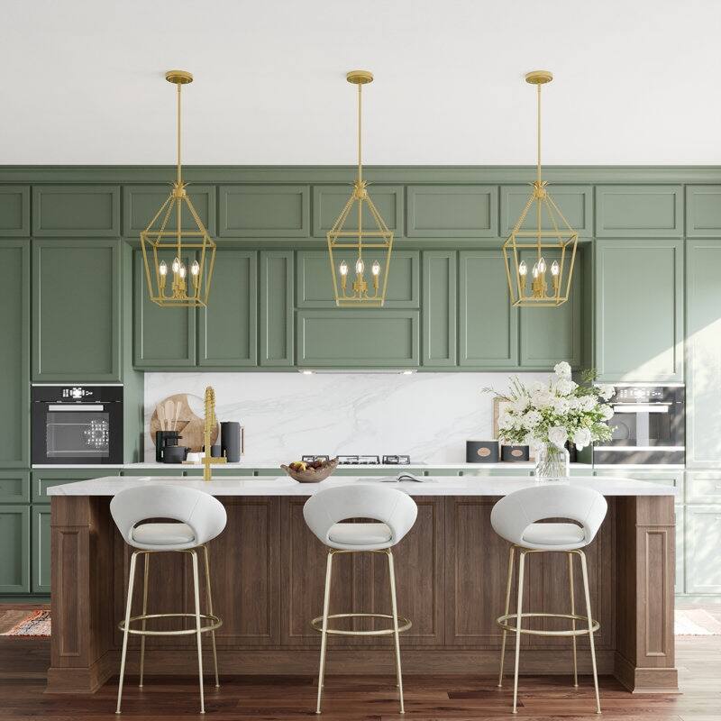 Acroma - 4 Light Dimmable Lantern Geometric Chandelier - N/A