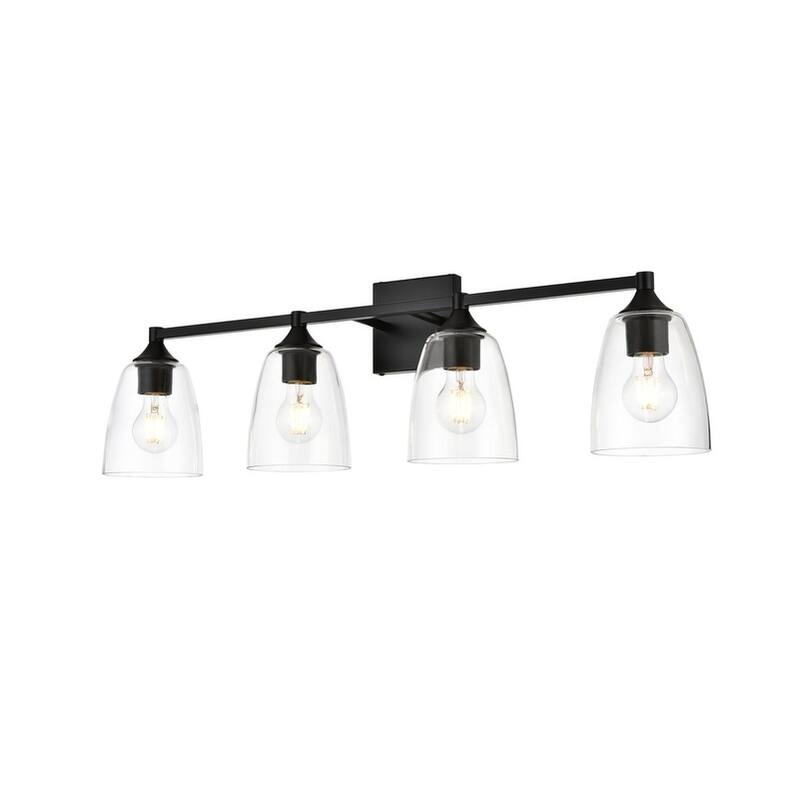 Gina 1 Light Black and Clear Bath Sconce
