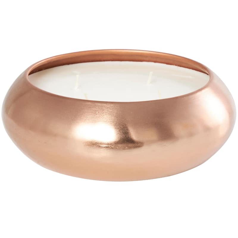 Copper Metal Tropical Breeze Scented Wide Wick Candle with White Wax