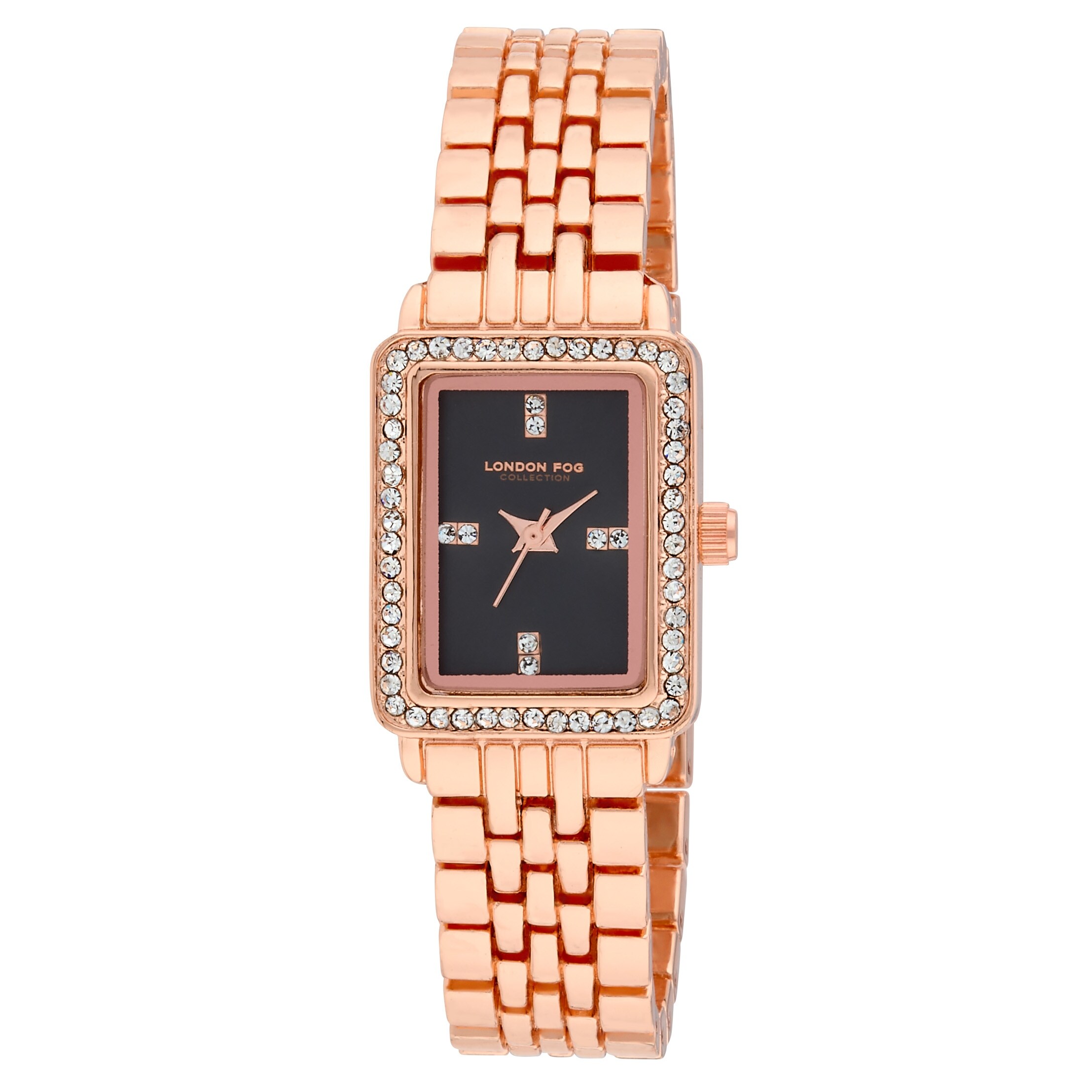 London Fog Women\'s 26mm Exeter Square Rose Gold Mesh Strap Watch London Fog Women main image 2