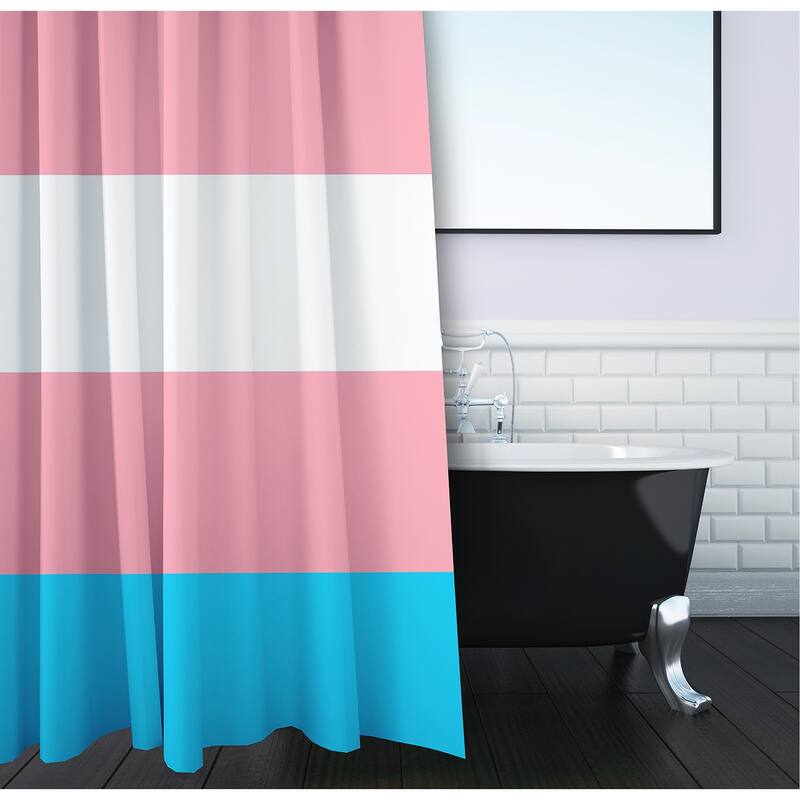 Inclusive Pride Flag Durable Poly Shower Curtain