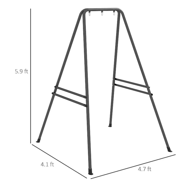 Outsunny Hammock Chair Stand, Hanging Heavy Duty Metal Frame Hammock Stand for Hanging Hammock Air Porch Swing Chair