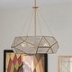 preview thumbnail 1 of 10, Euclid Mercury Glass/ Brass Mid-Century Modern Pendant Light 20-in W x 24.5-in H x 20-in D - Aged Brass