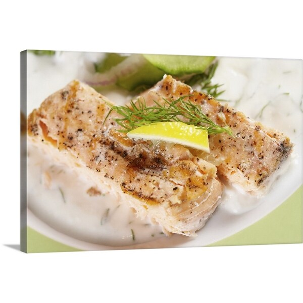 "Salmon dish" Canvas Wall Art
