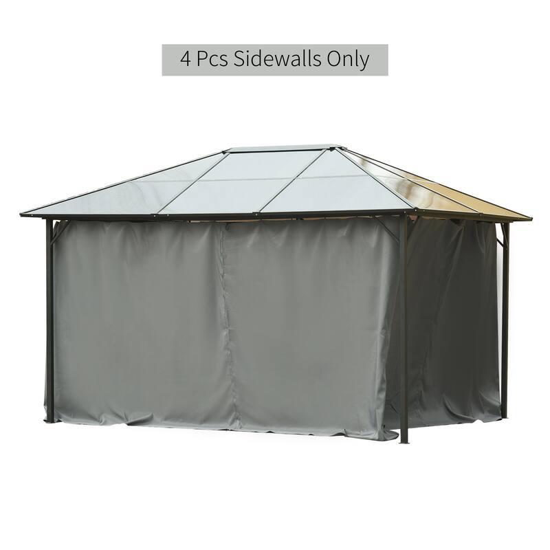 Outsunny 9.84' x 11.8' Gazebo Sidewall Set with Hooks/C-Rings