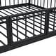 preview thumbnail 18 of 18, Black Full over Full Size Metal Bunk Bed with Slide and Guardrails for Kids