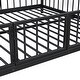 preview thumbnail 18 of 38, Unique Design Full over Full Size Metal Bunk Bed with Slide and Guardrails