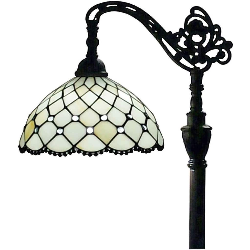Tiffany Style White Jewel Reading Lamp 62" AM121FL12 Amora Lighting