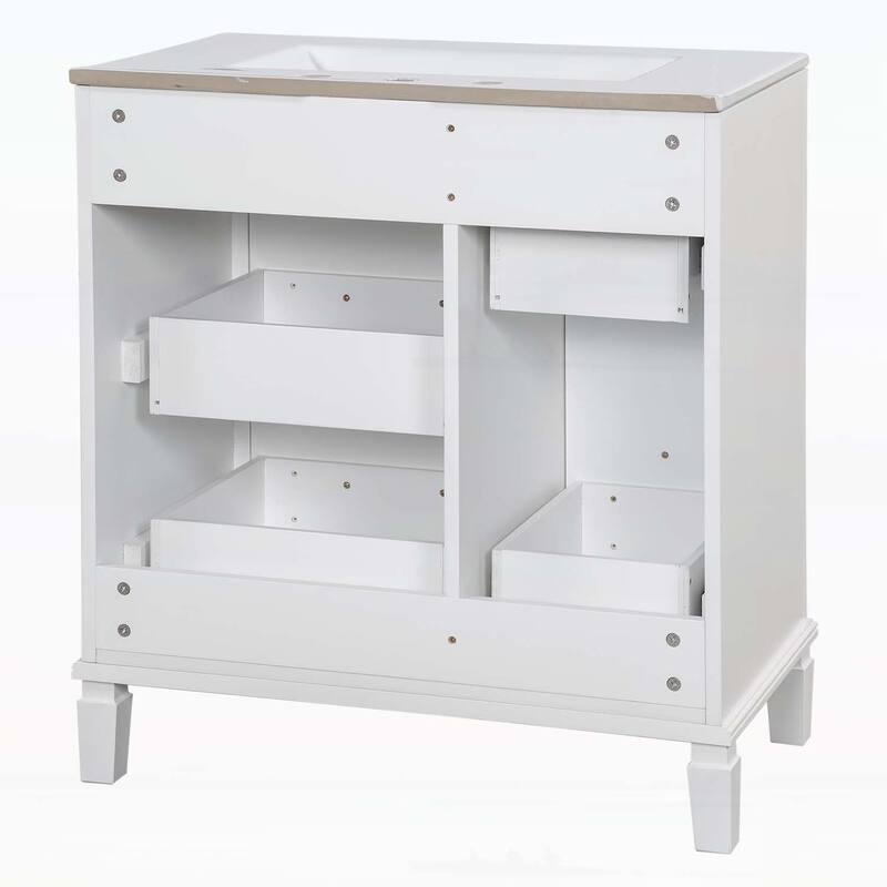 30 Inch Bathroom Vanity with Ceramic Sink
