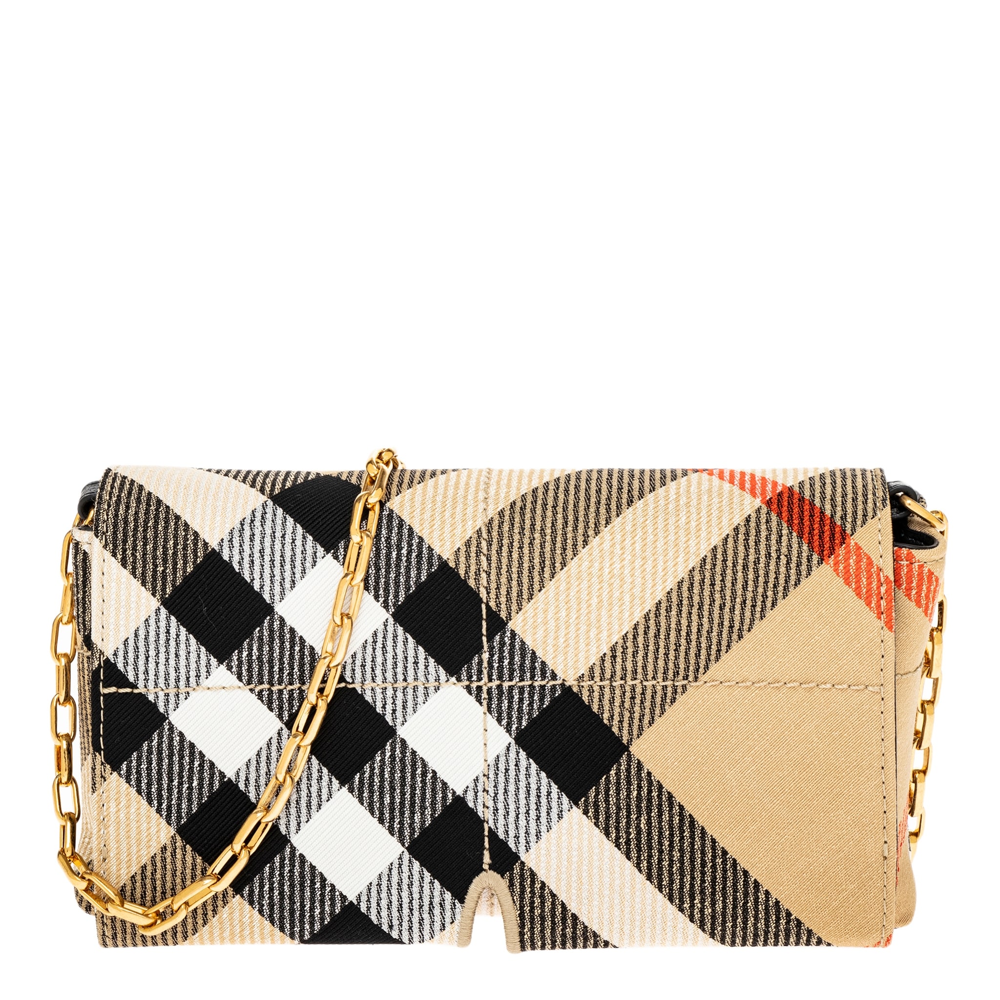 Designer Wallets Burberry Mini Chain Wallet Burberry Orange