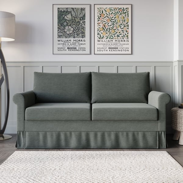 slide 2 of 14, Devon Rolled Arm 3-Seater Sofa Grey