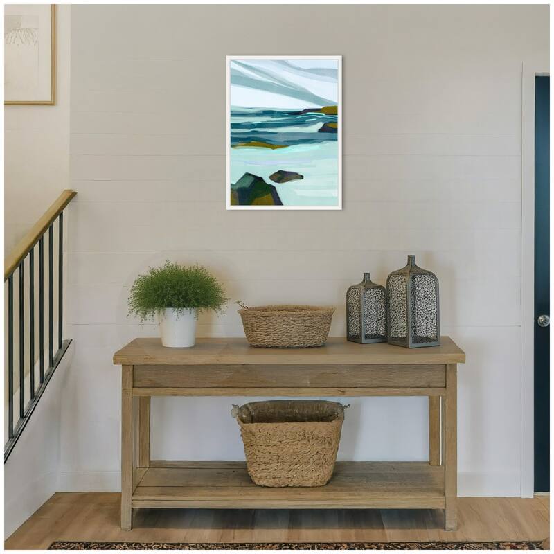 Kate and Laurel Sylvie Ocean Breeze Framed Canvas by Nikita Jariwala