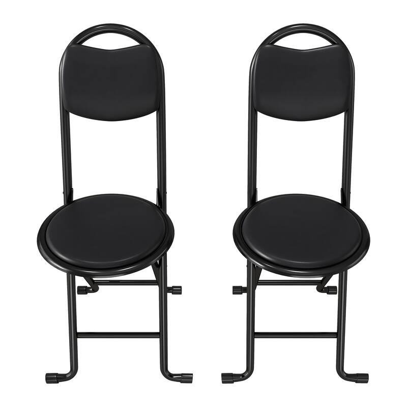 2/4pcsFolding Stool with Back, Cushioned Padded Folding Stool, Portable Folding Chairs