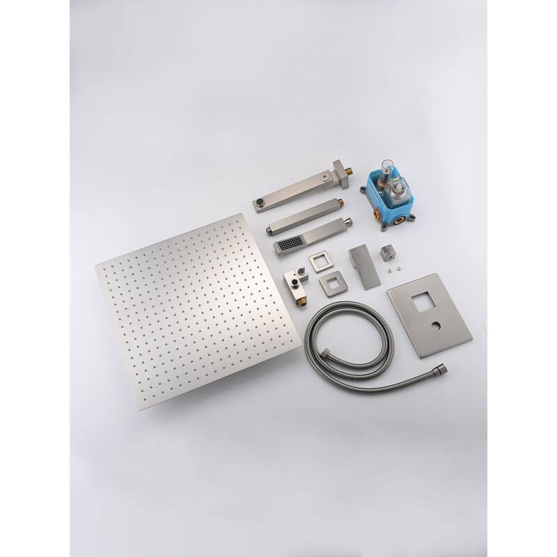 Ceiling Mounted Shower System Combo Set with Handheld and 16"Shower head