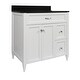 preview thumbnail 32 of 109, Vail 37" Bathroom Vanity with Cultured Marble Top Sink w/ Backsplash in White with White Basin
