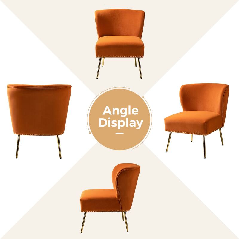 Celtia Modern Velvet Accent Side Chair with Nailhead Trim by HULALA HOME