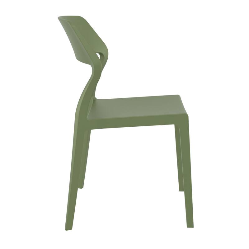 32.75" Olive Green Solid Patio Dining Chair