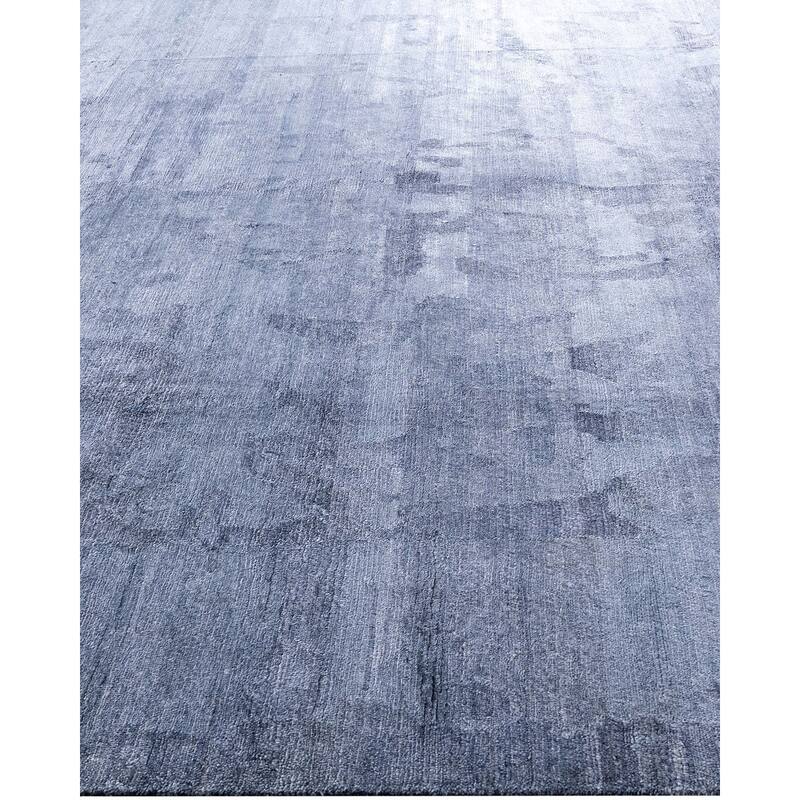 Modern One-of-a-Kind Hand-Knotted Area Rug, Blue - 9' 1" x 12' 1"