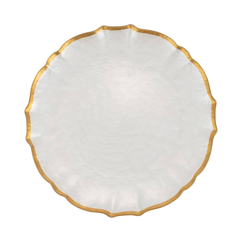 viva by VIETRI Baroque Glass White Dinner Plate