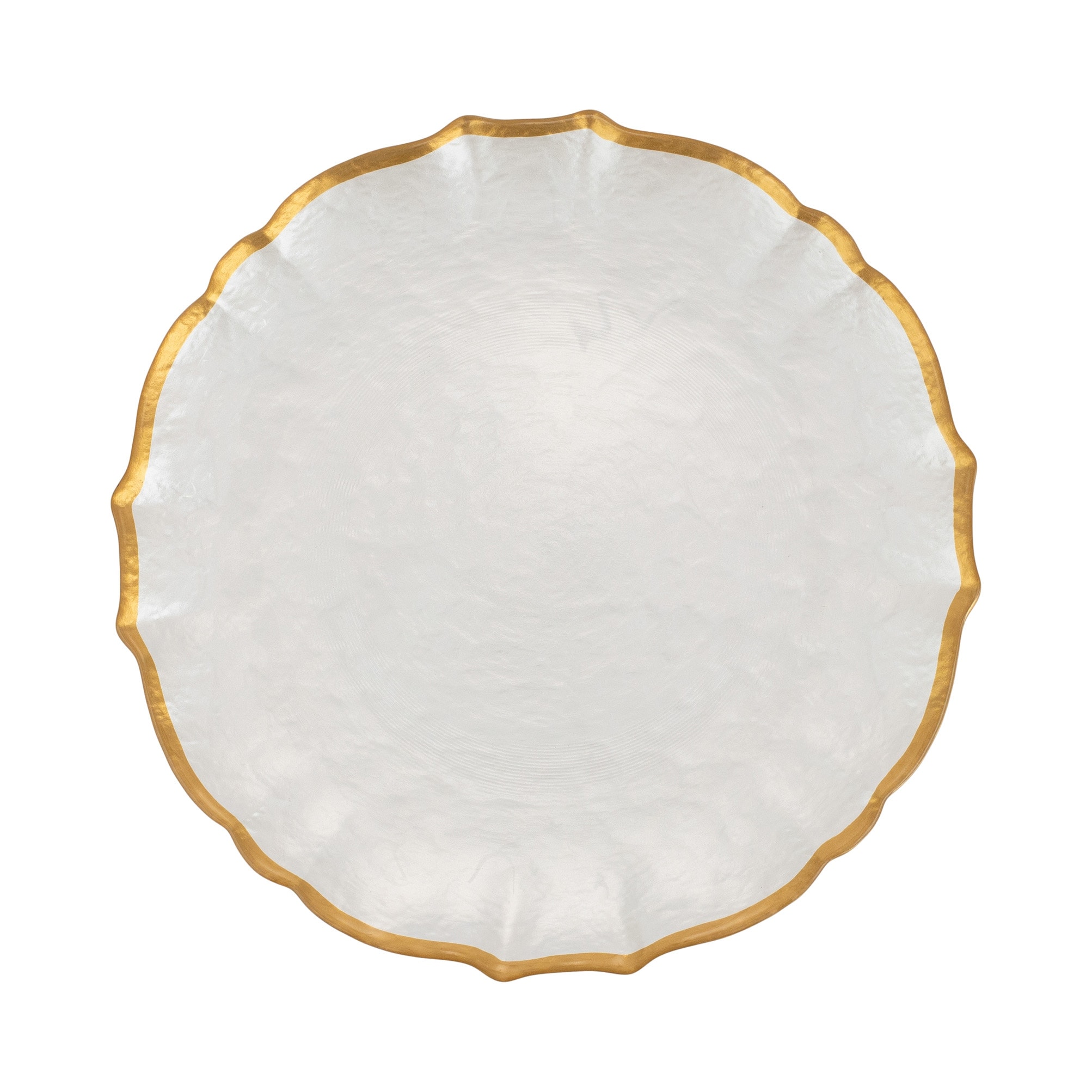 viva by VIETRI Baroque Glass White Dinner Plate