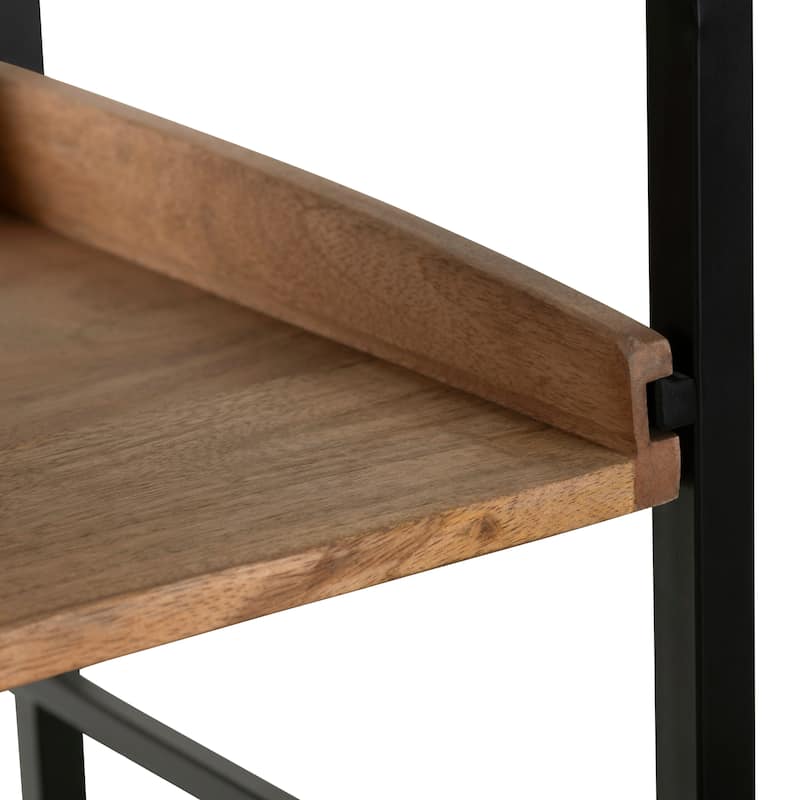 81 in. Brown Solid Wood 12 Shelf Bookcase