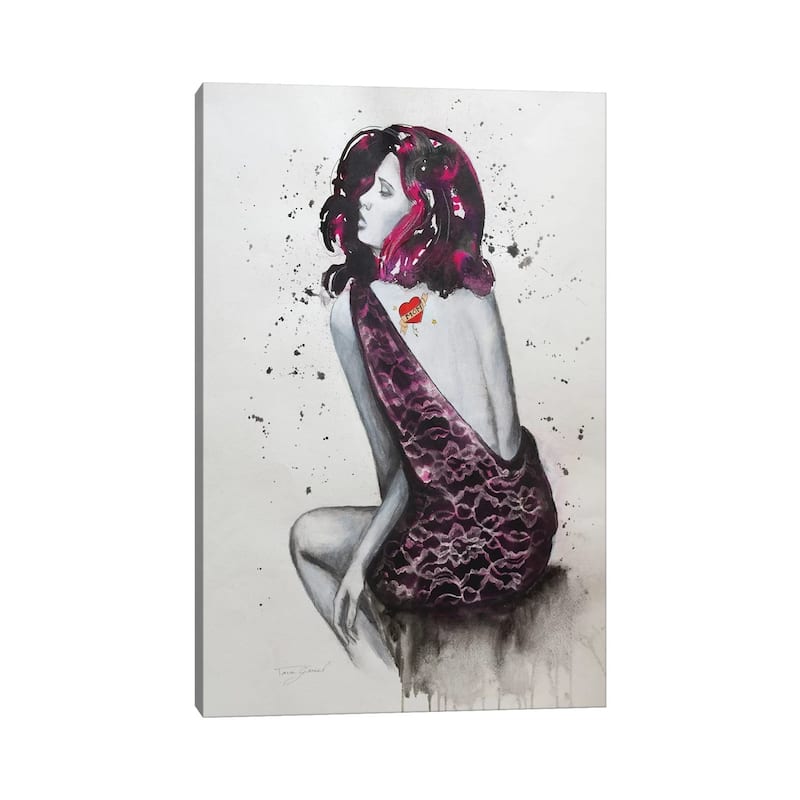iCanvas "Mom Tattoo Fucshia" by Tara Gamel Canvas Print