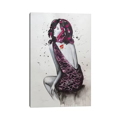 iCanvas "Mom Tattoo Fucshia" by Tara Gamel Canvas Print
