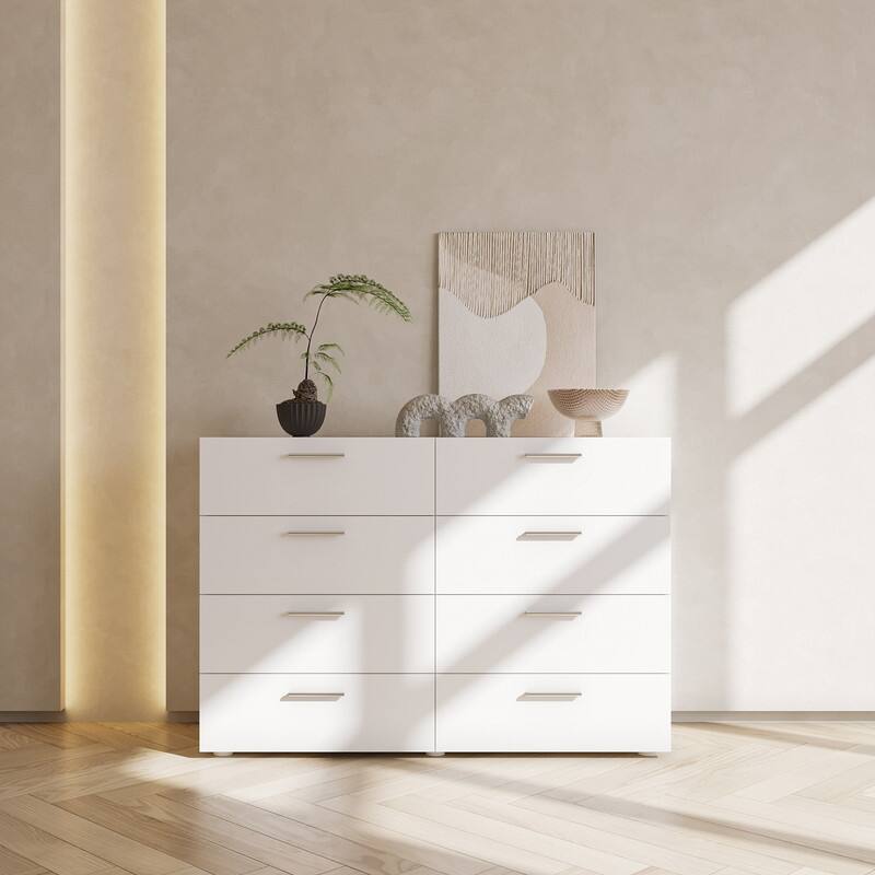 Space-saving 8-Drawer Double Dresser