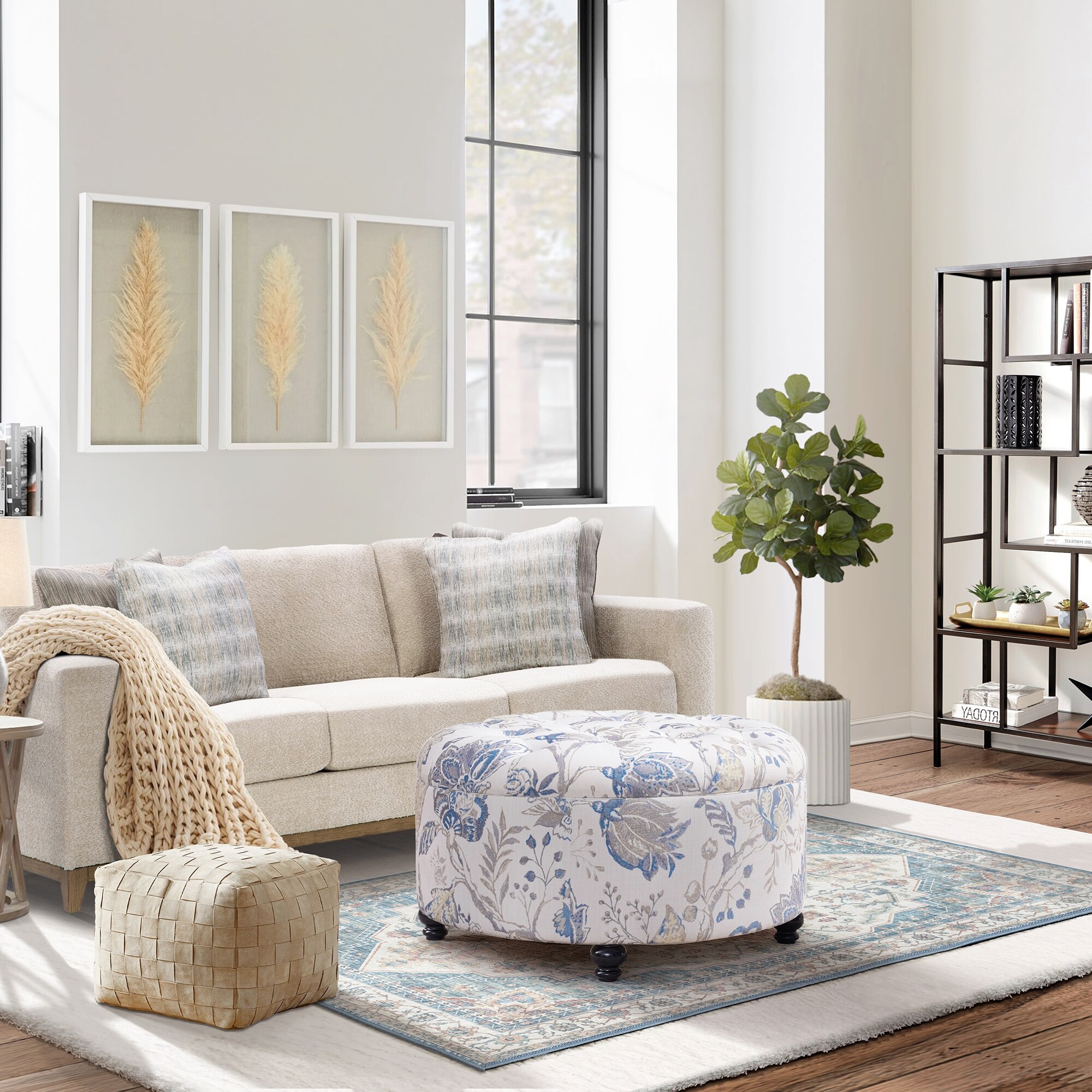 Large beige sale ottoman