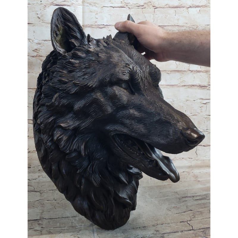 Handmade Bronze Collectible Sculpture Animal Signed Milo Large Wolf Hot Cast