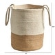 preview thumbnail 2 of 2, 12" Handmade Natural Cotton Woven Basket - 9'6" x 13'6"